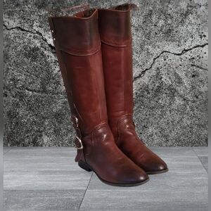 Women Vintage Leather Black Tall Equestrian  Riding Boots By Alex Marie Size 7M